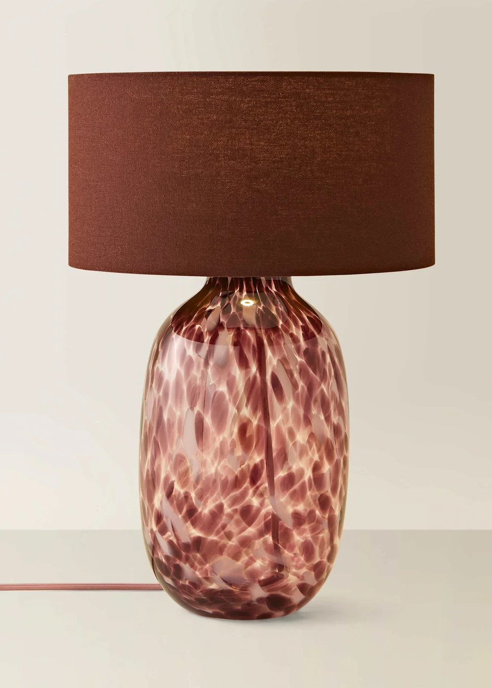 ValueLights Belinda Burgundy Confetti Glass Table Lamp - One Size Image 3