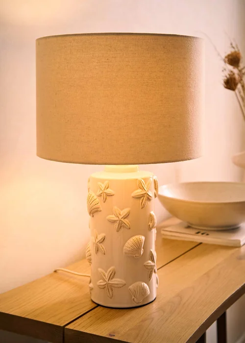 ValueLights Selene Embossed Seashell Table Lamp - One Size Image 2