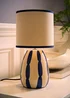 ValueLights Brynn Navy Painted Stripe Table Lamp - One Size Image 2