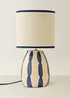 ValueLights Brynn Navy Painted Stripe Table Lamp - One Size Image 3