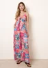 Blue Vanilla Pink Tie Front Jumpsuit In Postcard Print - L Image 3