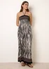 Blue Vanilla Black Zebra Print Halter Neck Shirred Waist Jumpsuit - M/L Image 1