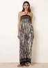 Blue Vanilla Black Zebra Print Halter Neck Shirred Waist Jumpsuit - M/L Image 3