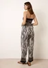 Blue Vanilla Black Zebra Print Halter Neck Shirred Waist Jumpsuit - M/L Image 4