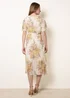 Blue Vanilla White Crossover Pleated Print Dress - S Image 4