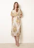 Blue Vanilla White Crossover Pleated Print Dress - S Image 1