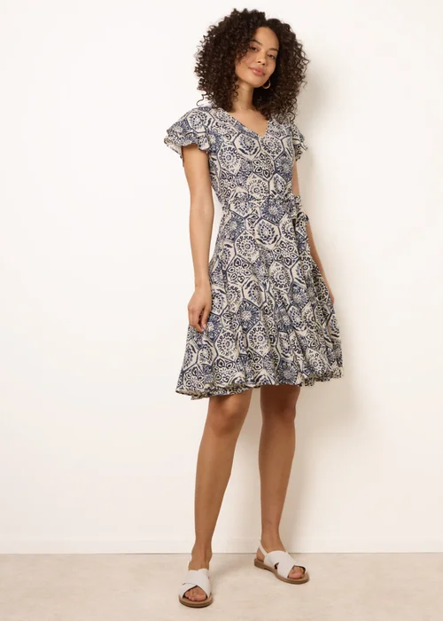 Blue Vanilla Navy V Neck Godet Dress - 14 Image 2