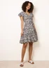 Blue Vanilla Navy V Neck Godet Dress - 14 Image 2