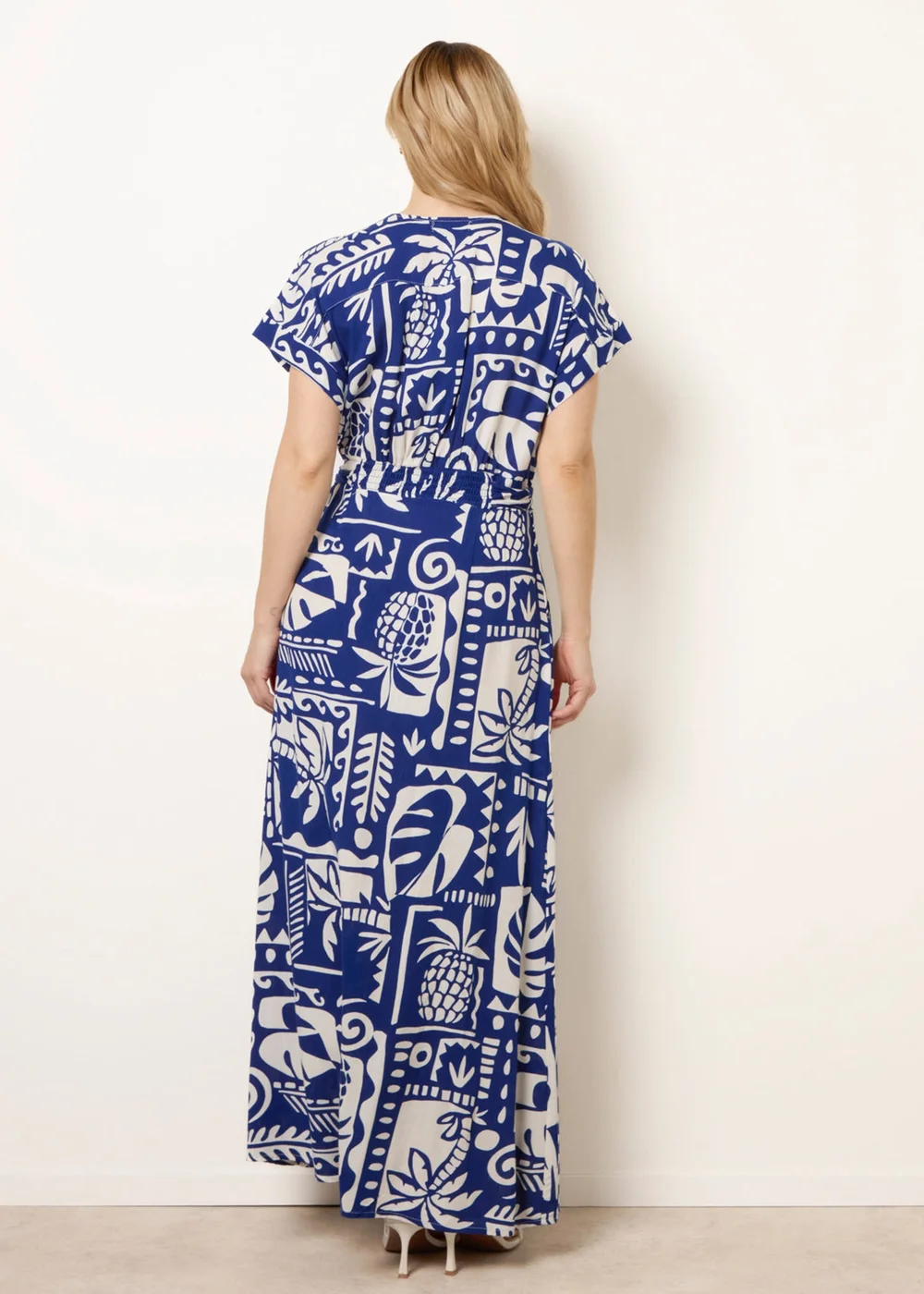 Blue Vanilla Blue Tropical Block Print Dress - S Image 4