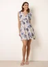 Blue Vanilla Navy Tropical Dress With Leaf Print - S Image 1