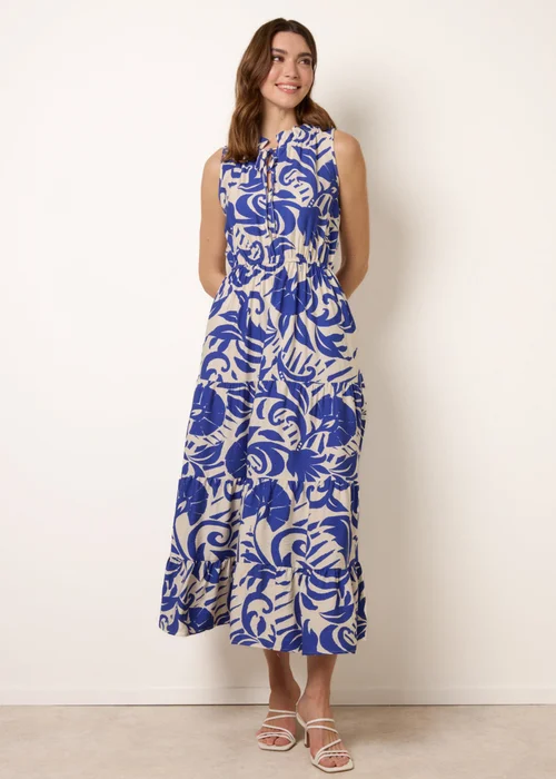 Blue Vanilla Blue Topical Leaf Print Maxi Dress - S Image 3