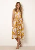 Blue Vanilla Yellow Leaf Print Dress - S/M Image 4