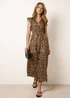 Blue Vanilla Brown Leopard Print Dress - M Image 1