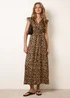 Blue Vanilla Brown Leopard Print Dress - M Image 3