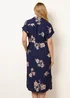 Blue Vanilla Navy Drawstring Midi Shirt Dress - S/M Image 4