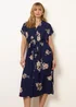 Blue Vanilla Navy Drawstring Midi Shirt Dress - S/M Image 2