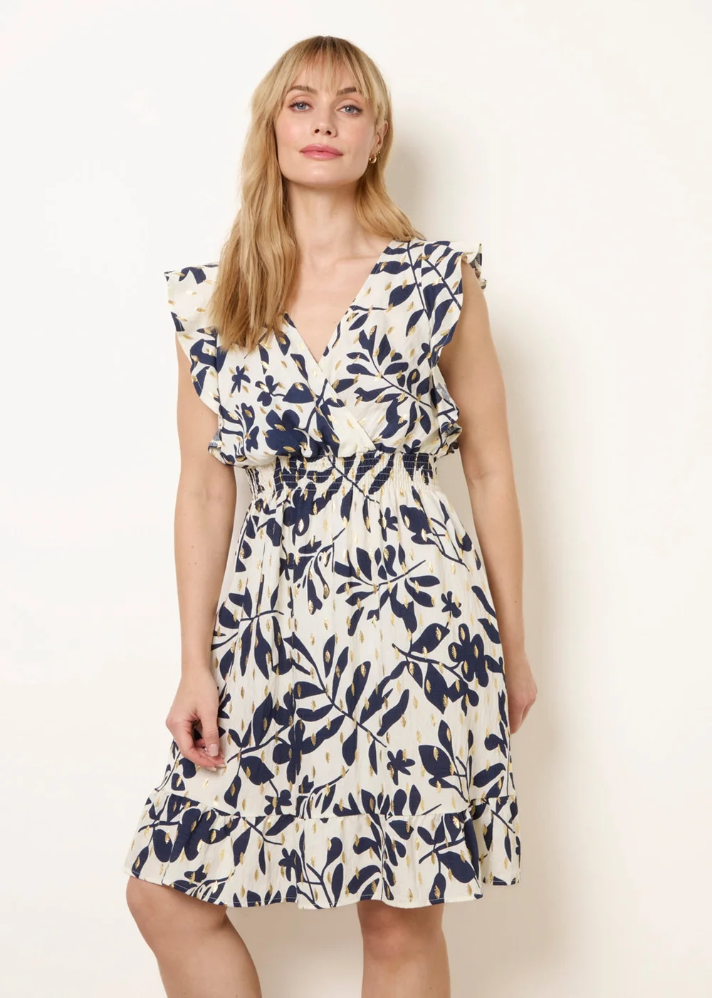 Blue Vanilla Navy Wrap Over Mini Dress - L Image 2