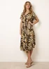 Blue Vanilla Black Topical Print Kimono Style Oversized Dress - One Size Image 1