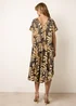 Blue Vanilla Black Topical Print Kimono Style Oversized Dress - One Size Image 4