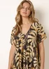 Blue Vanilla Black Topical Print Kimono Style Oversized Dress - One Size Image 2