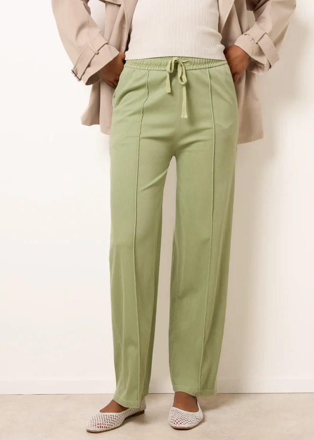 Blue Vanilla Green Seam Detail Trousers