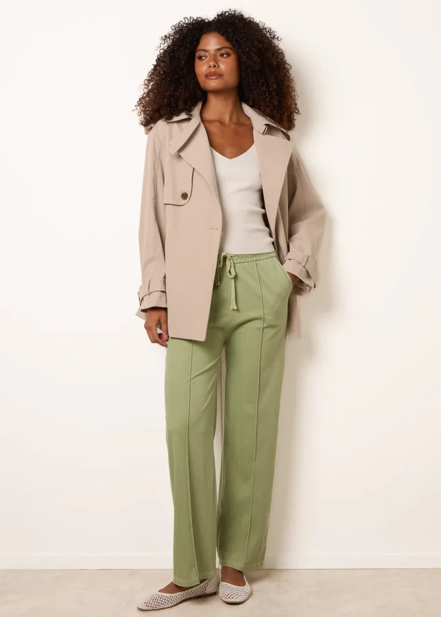 Blue Vanilla Green Seam Detail Trousers