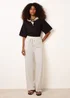 Blue Vanilla White Elastic Waist Trousers - S Image 1