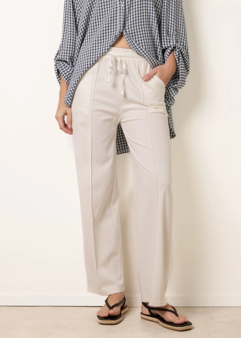 Blue Vanilla White Seam Detail Trousers - S Image 2