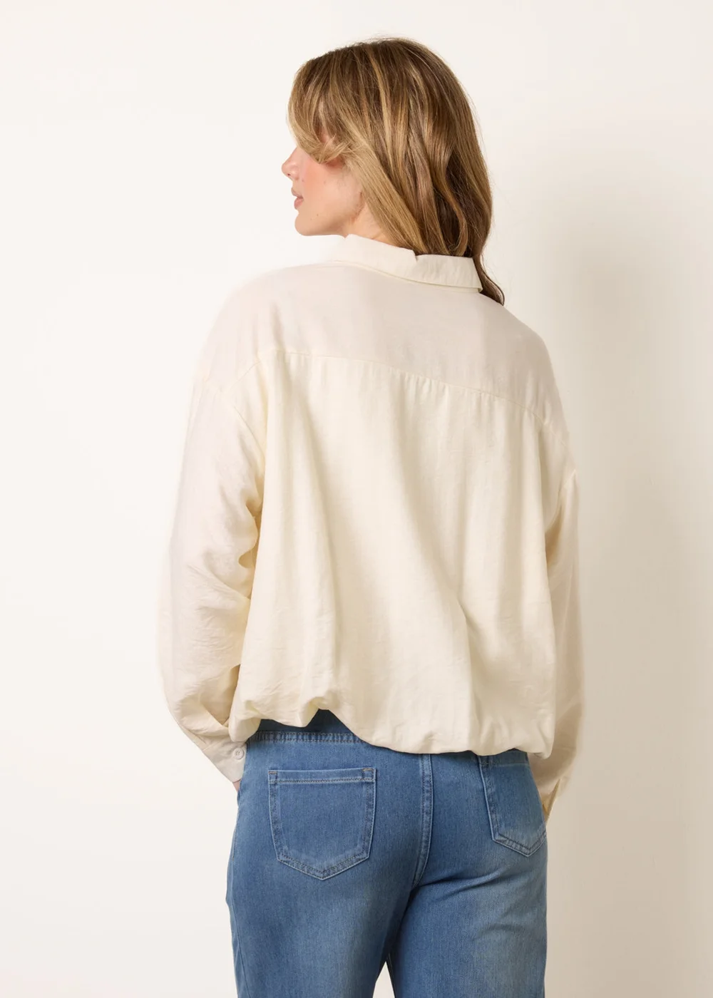 Blue Vanilla Ivory Relaxed Button-Up Shirt - M/L Image 4