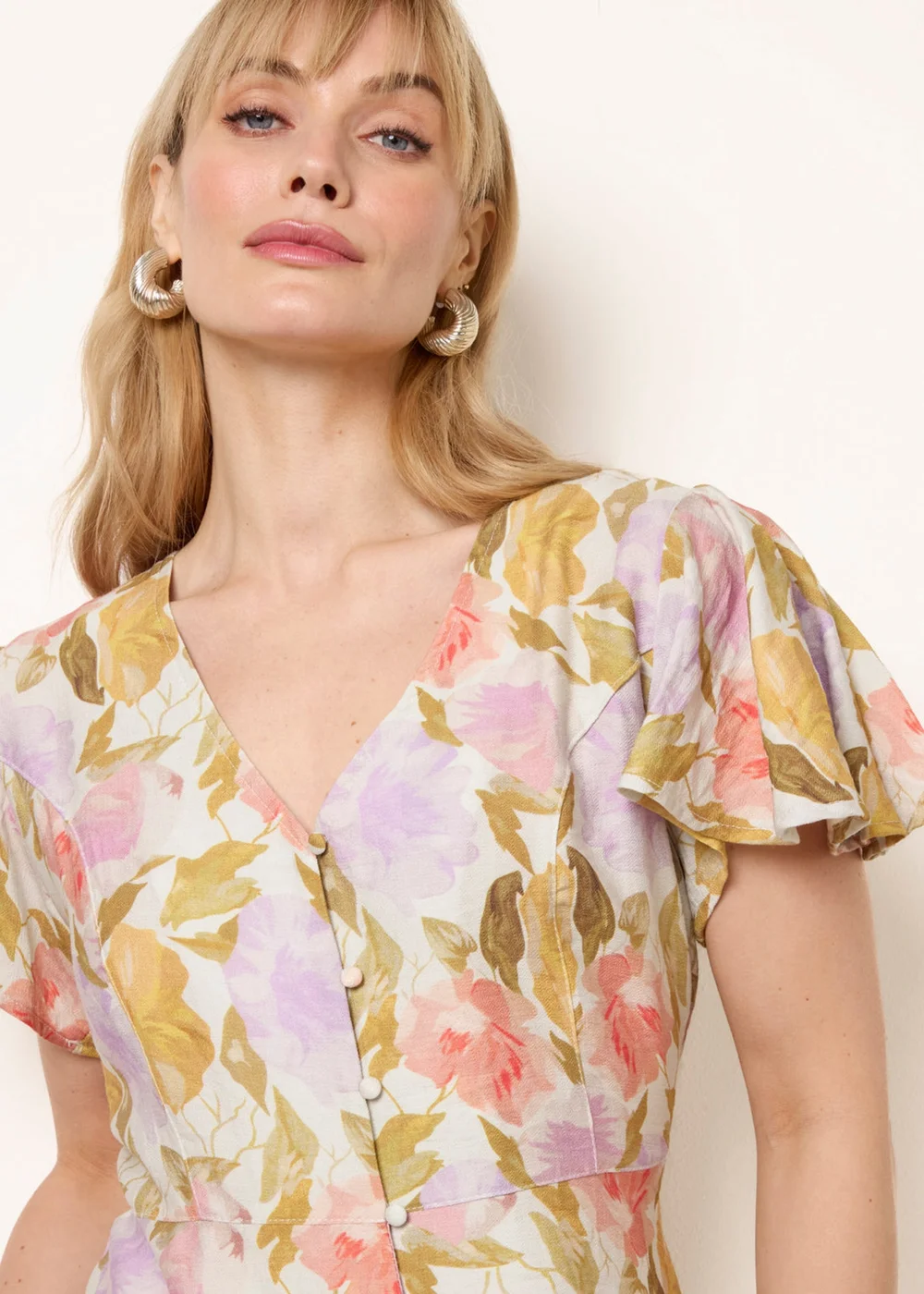 Blue Vanilla Multi Floral Peplum Top - XL Image 3