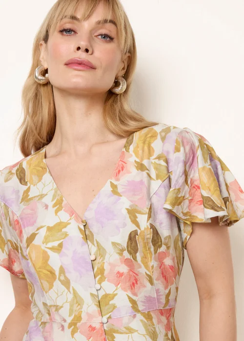 Blue Vanilla Multi Floral Peplum Top - XL Image 3