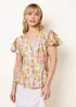 Blue Vanilla Multi Floral Peplum Top - XL Image 1