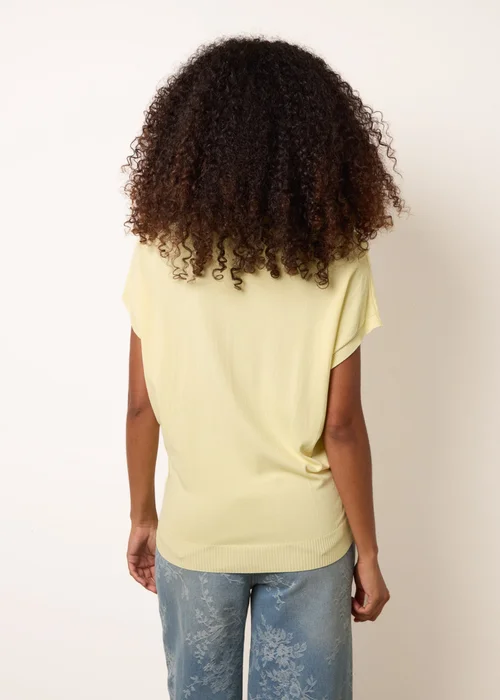 Blue Vanilla Yellow Short Sleeve Texture Knit Top - M/L Image 4