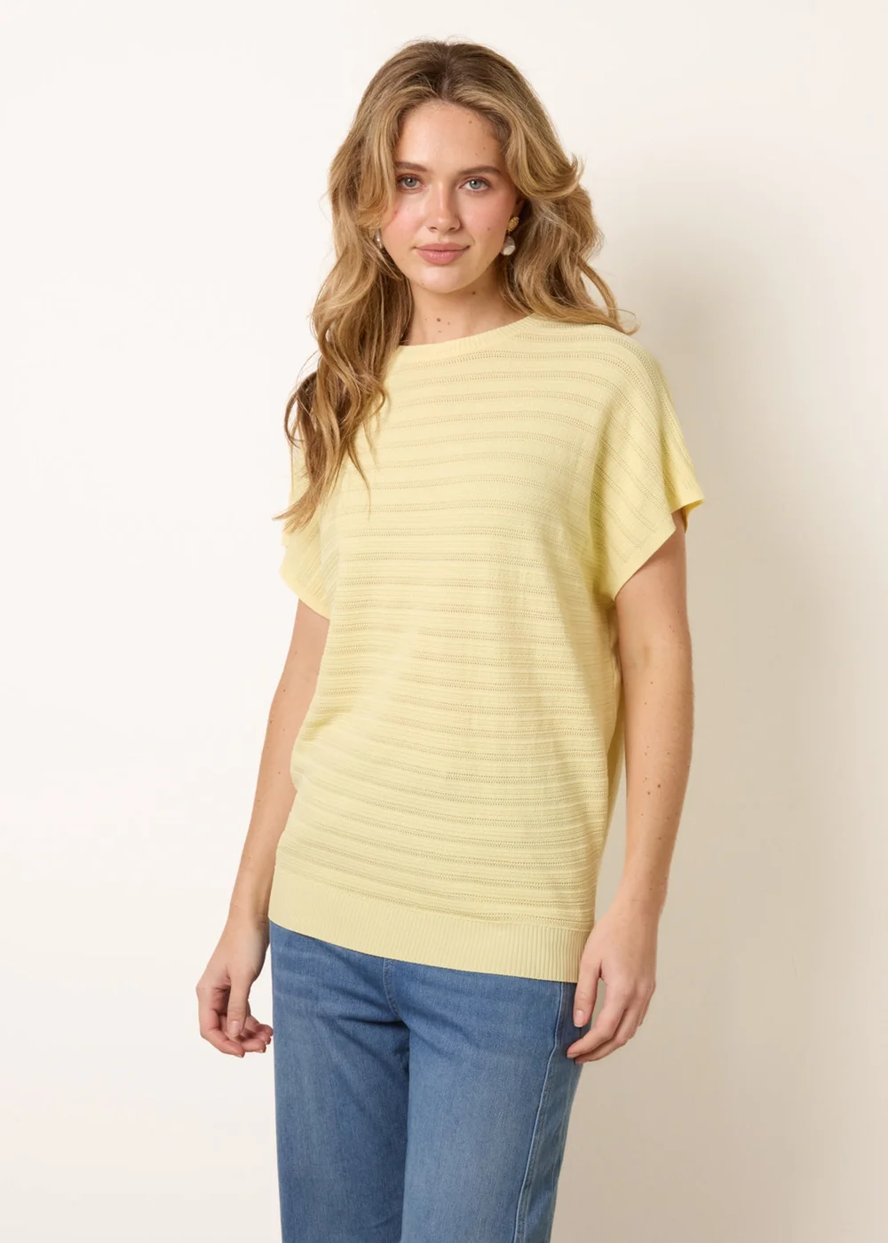 Blue Vanilla Yellow Textured Sleeveless Knit Top - M/L Image 2