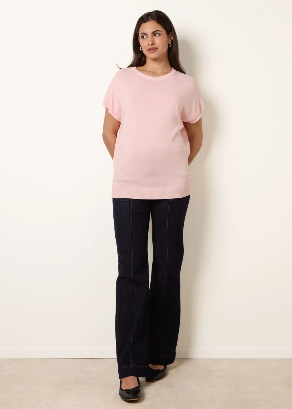 Blue Vanilla Pink Short Sleeve Texture Knit Top - M/L Image 2