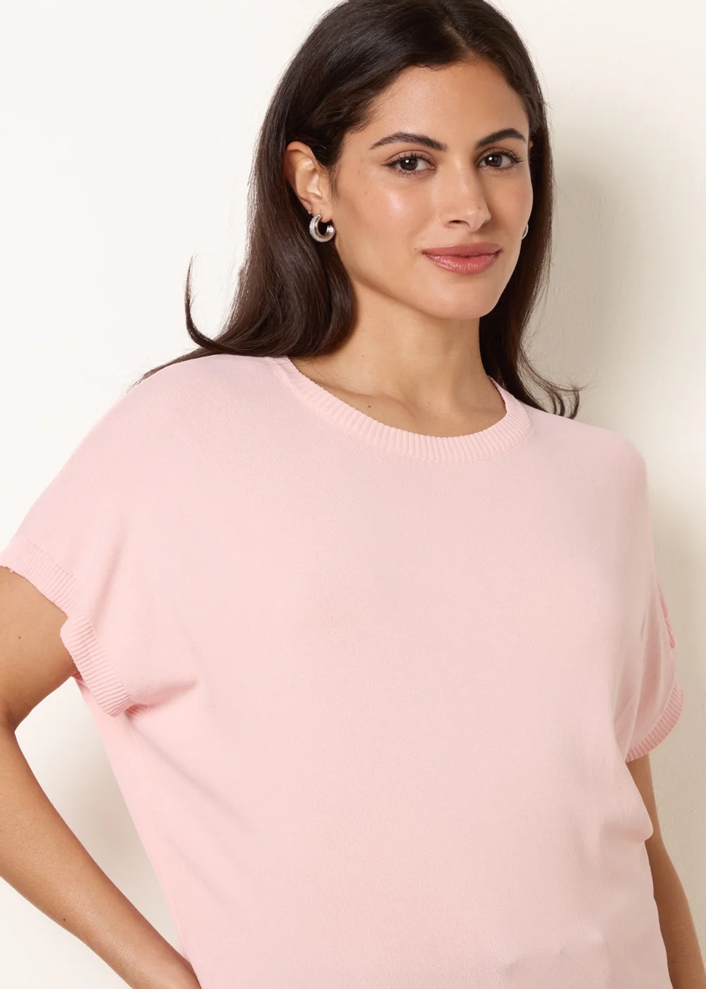 Blue Vanilla Pink Short Sleeve Texture Knit Top - M/L Image 3