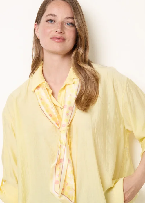 Blue Vanilla Yellow Scarf Viscose Crinkle Shirt - One Size Image 2