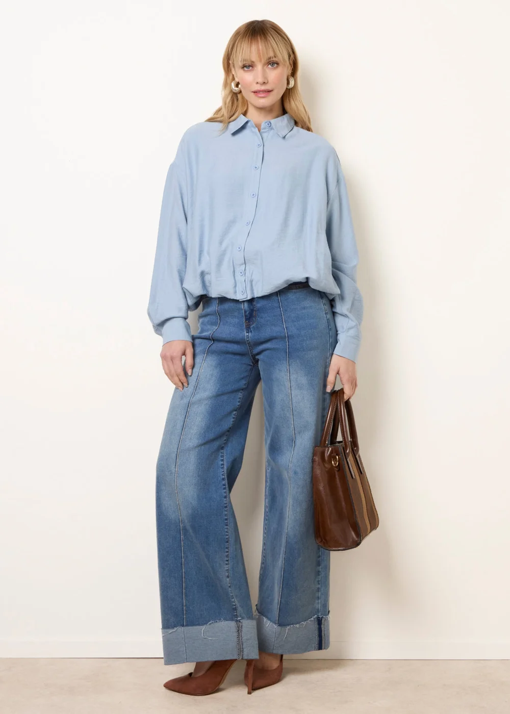 Blue Vanilla Blue Relaxed Button-Up Shirt - S/M Image 2