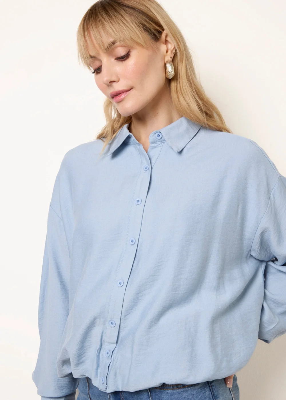 Blue Vanilla Blue Relaxed Button-Up Shirt - S/M Image 3