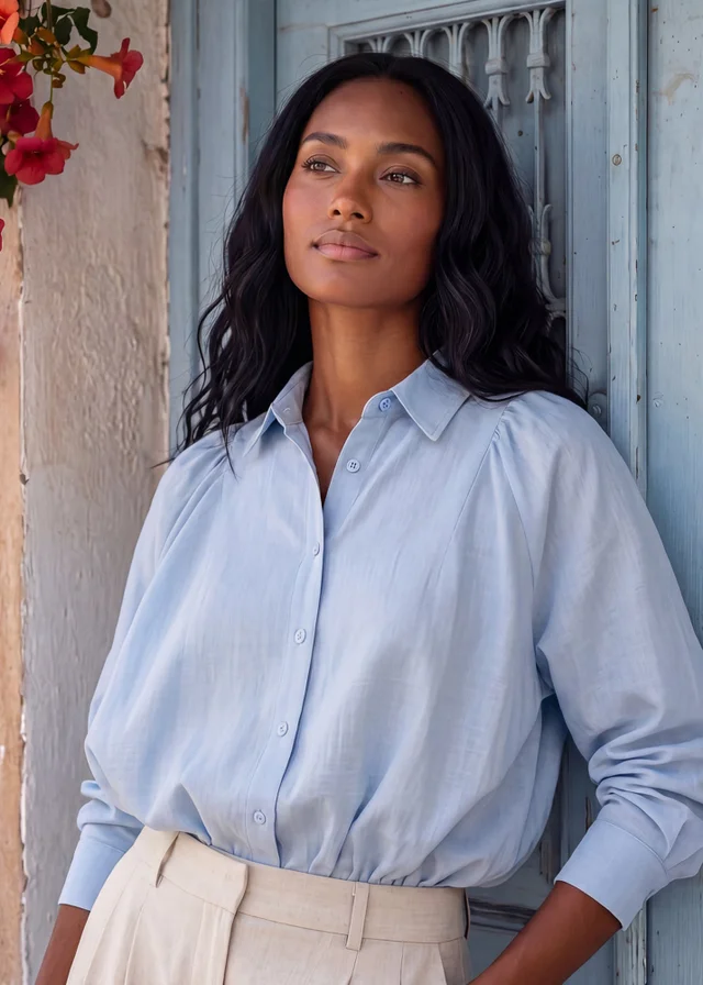 Blue Vanilla Blue Relaxed Button-Up Shirt