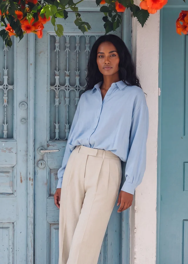 Blue Vanilla Blue Relaxed Button-Up Shirt