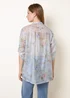 Blue Vanilla Blue Sheer Floral Shirt - One Size Image 4