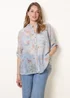 Blue Vanilla Blue Sheer Floral Shirt - One Size Image 3