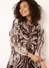Blue Vanilla Brown Tropical Lurex Oversized Shirt - One Size Image 2