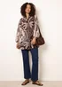 Blue Vanilla Brown Tropical Lurex Oversized Shirt - One Size Image 1