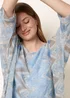 Blue Vanilla Blue Zig Zag Round Neck Oversized Top - One Size Image 1
