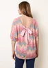 Blue Vanilla Pink Zig Zag Metallic Bow Back Top - One Size Image 5