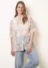 Blue Vanilla White Sheer Floral Shirt - One Size Image 1