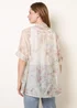 Blue Vanilla White Sheer Floral Shirt - One Size Image 4