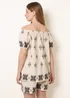 Blue Vanilla Stone Embroidered Bardot Top - M Image 4